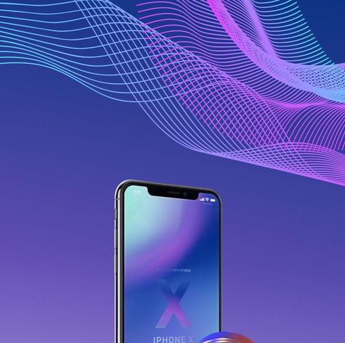 人脸识别功能iphonex手机广告背景